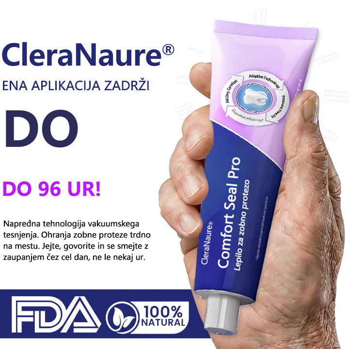 🔥🔥 OMEJENA PONUDBA 🔥 CleraNaure® Comfort Seal Pro Lepidlo na Zubní Protézu 🦷💜 Z FDA certifikatom