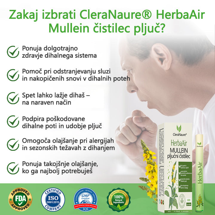 🌿🌿CleraNaure® HerbaAir Mullein Prečiščevalec Pljuč